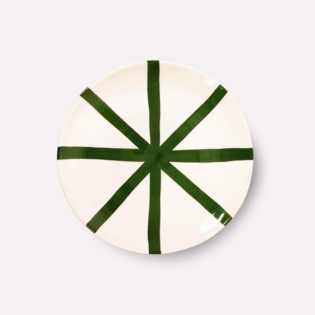 Segment Dark Green Medium Plate Set of 2