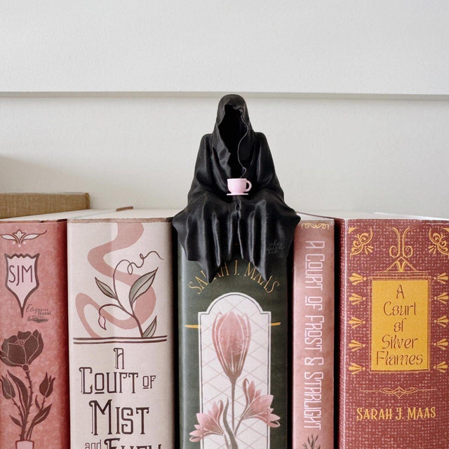 3D Printed Bookshelf Suriel / Ghost / Grim Reaper Figurine - with Teacup Attached!