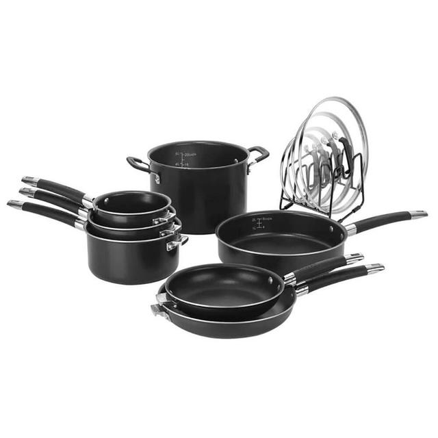 CUISINART N51-12BK SmartNest Nonstick Aluminum Nesting Cookware Set, 12 Piece, Black