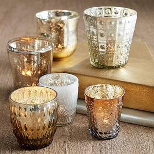 Eclectic Mercury Votive, Silver - Set Of 6