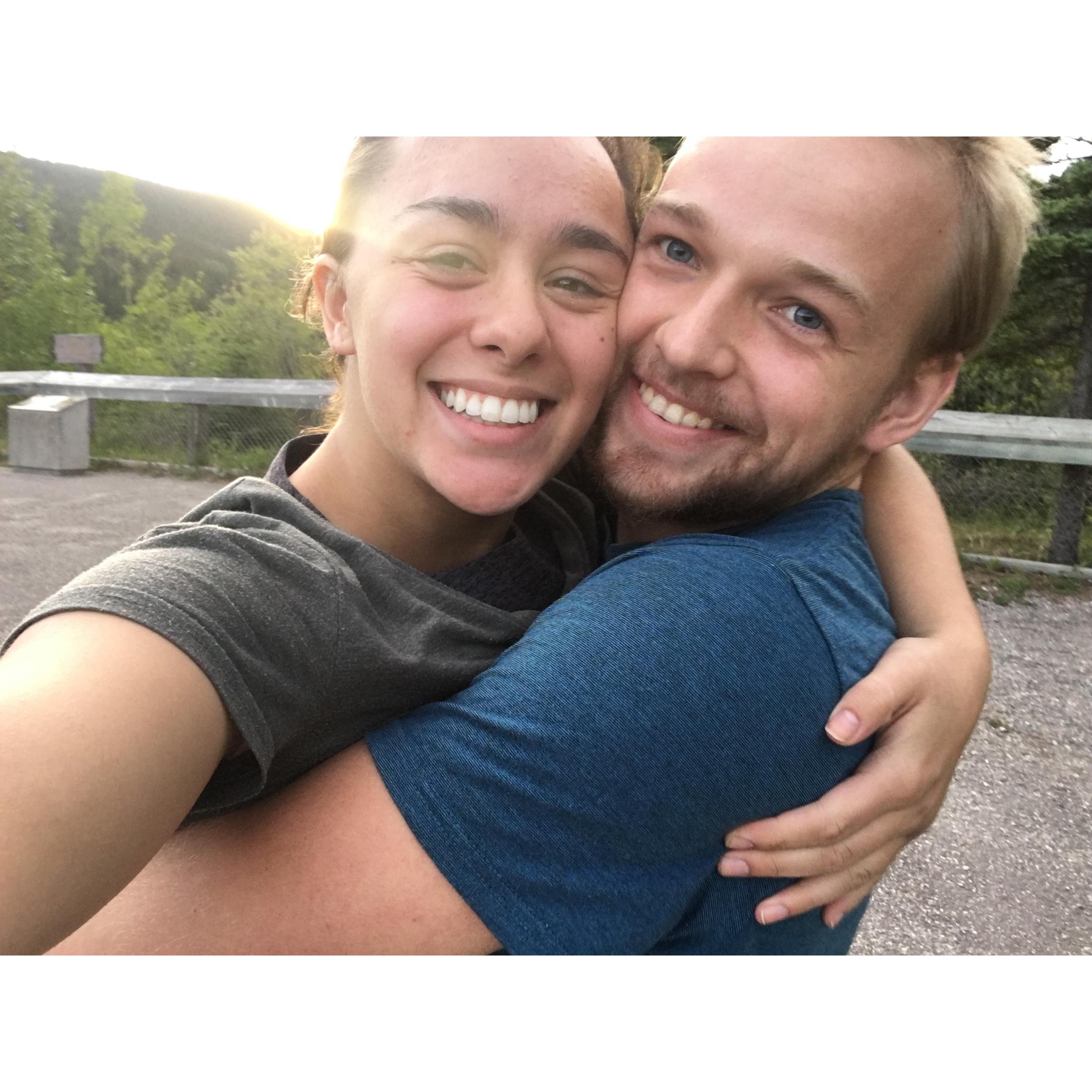 Taken in Banff Natl. Park. We hadn't showered in at least a week, it's fine.
