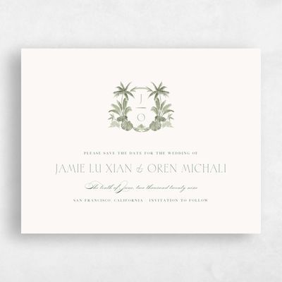 Green Destination Wedding Save the Date - Somrig Landscape