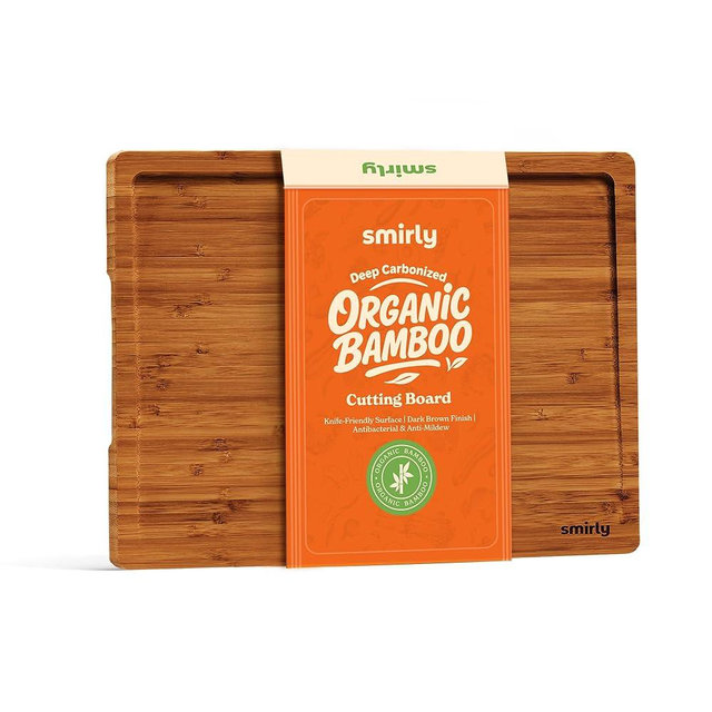 SMIRLY Wood Cutting Boards For Kitchen - Bamboo Cutting Boards For Kitchen Cutting Board, Bamboo Cutting Board Set, Chopping Board, Butcher Block, Small Wooden Cutting Board Set