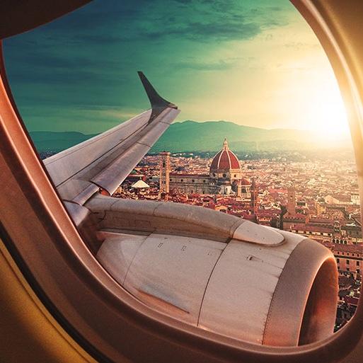 Our round trip ticket to Italy