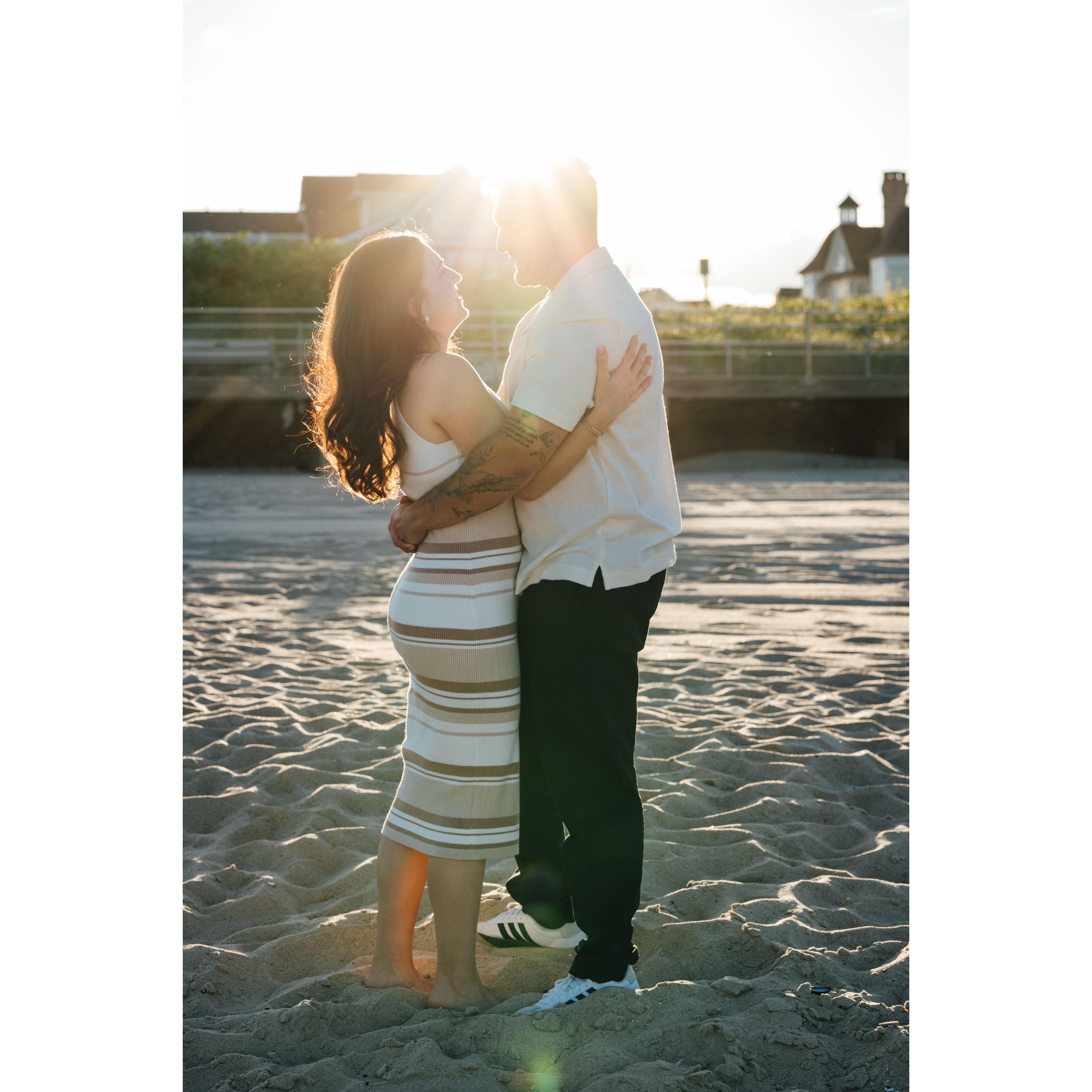 Knowing Alexa's love for sunsets Brandon planned the most perfect beach sunset proposal!