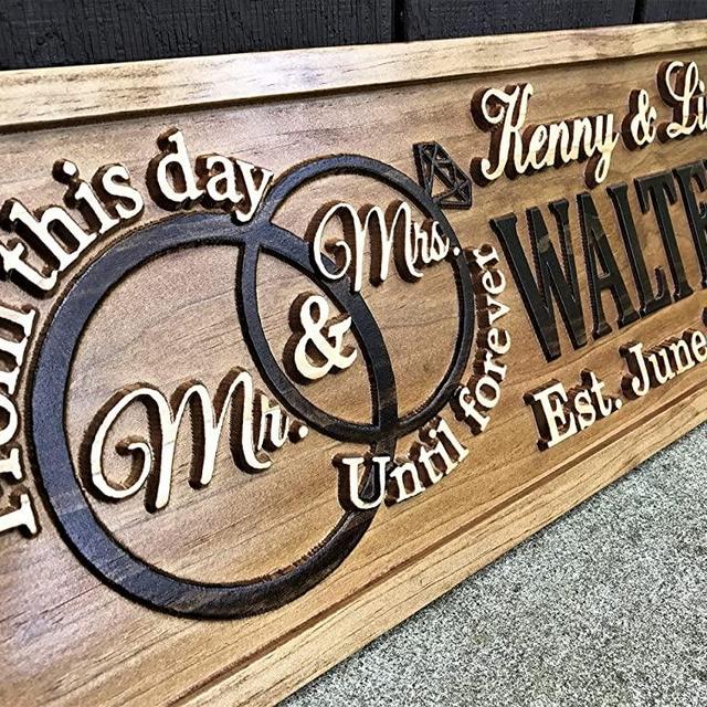 Mr and Mrs Sign | Wood Wedding Gift | Wooden Bridal Shower Gift | Custom Engagement Sign | Established Marriage Decor | Personalized Couple Gift | Last Name Established Sign | Anniversary Gift