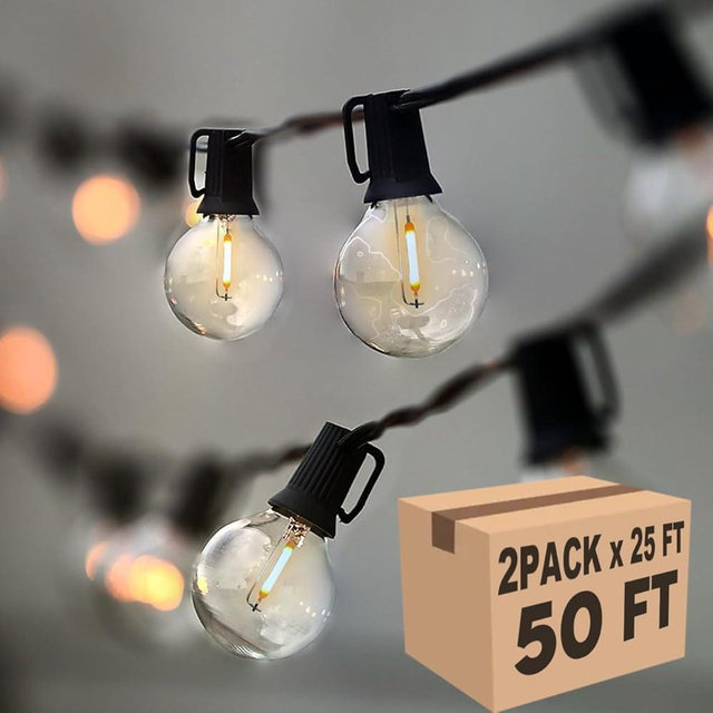 Lampat String Lights, LED 25Ft G40 Globe String Lights with Bulbs-UL Listd for Indoor/Outdoor Commercial Decor
