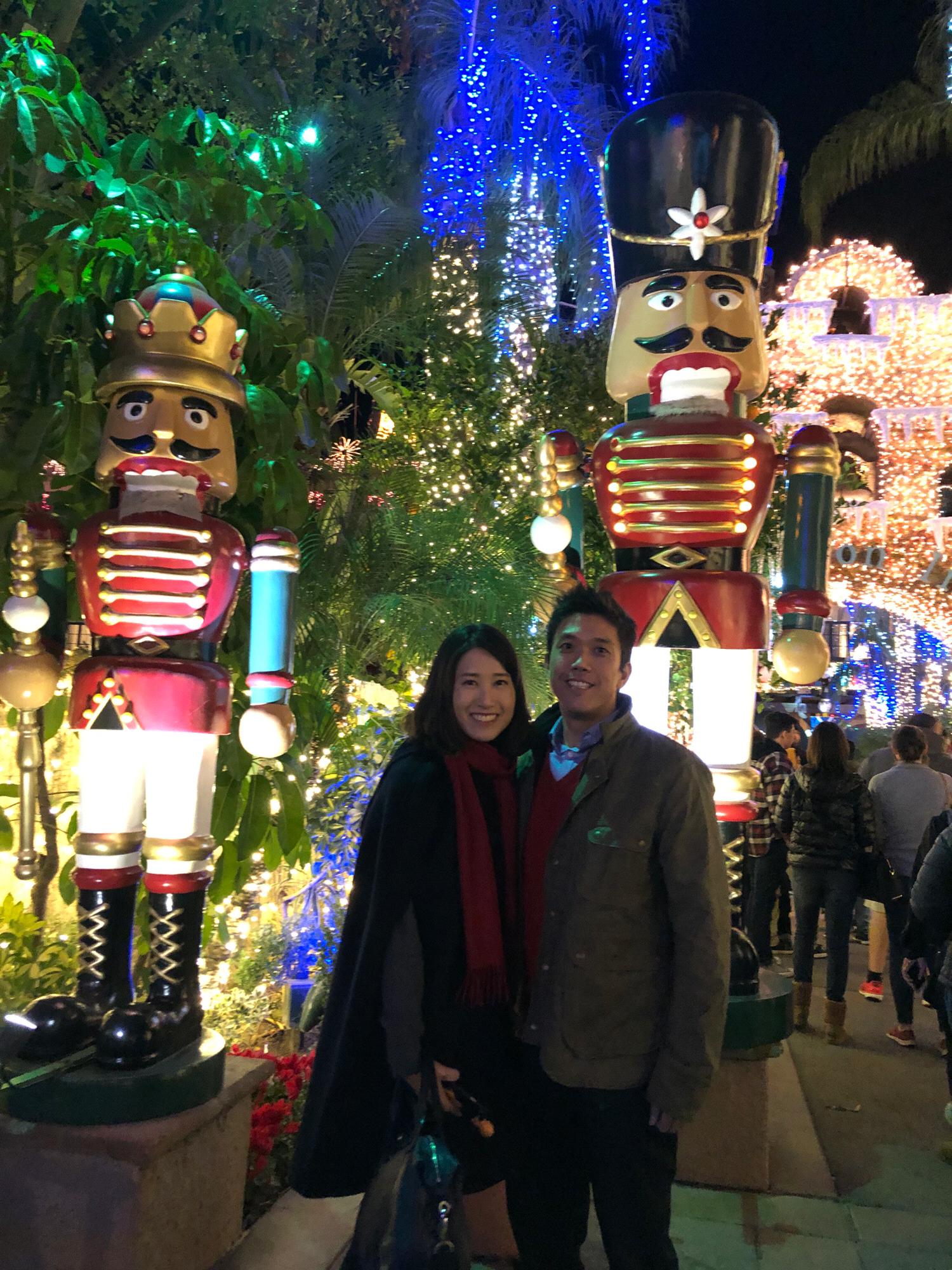 Visiting Mission Inn for Christmas lighting celebration.