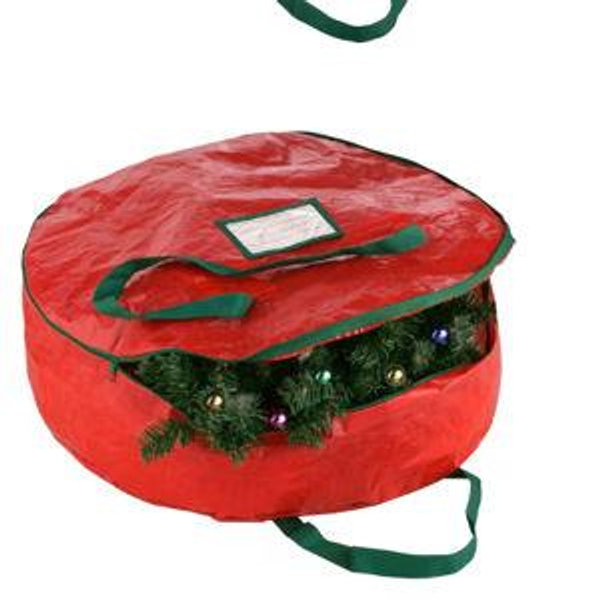 24-Inches x 7-Inches Red Wreath Storage Container