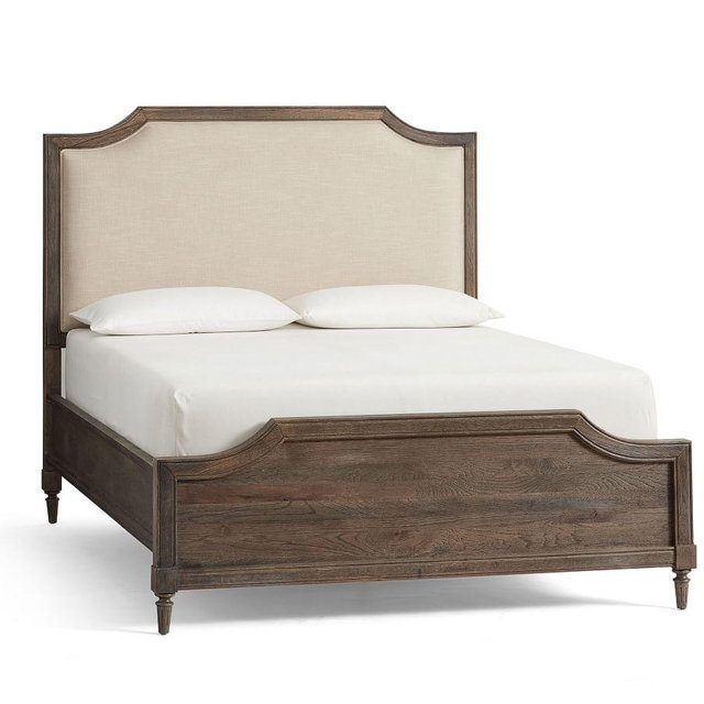 Brookdale Bed, King, Weathered Chestnut/Fog Linen