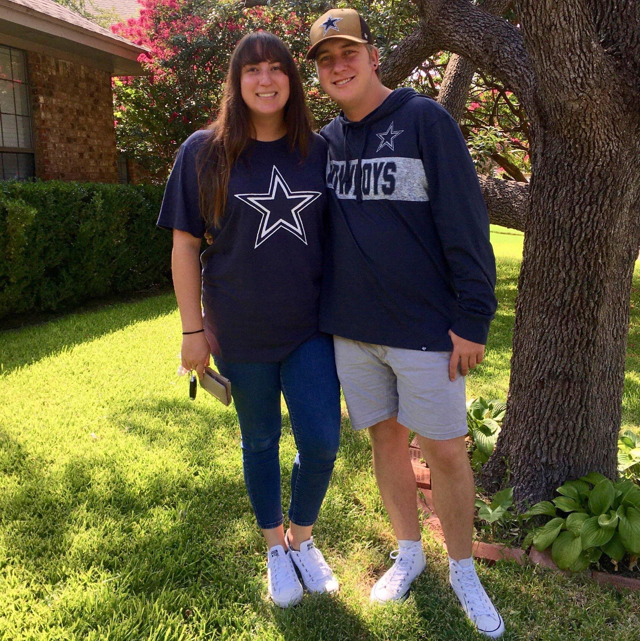 About to leave for Ethan's first in-person Dallas Cowboys game as an anniversary gift on September 11, 2022 in Arlington, Texas.
