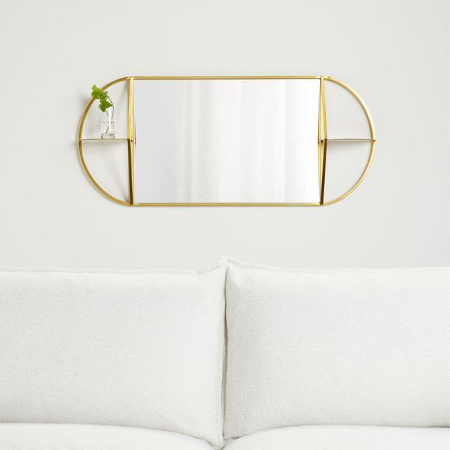 Prescott Oval Mirror with Shelves