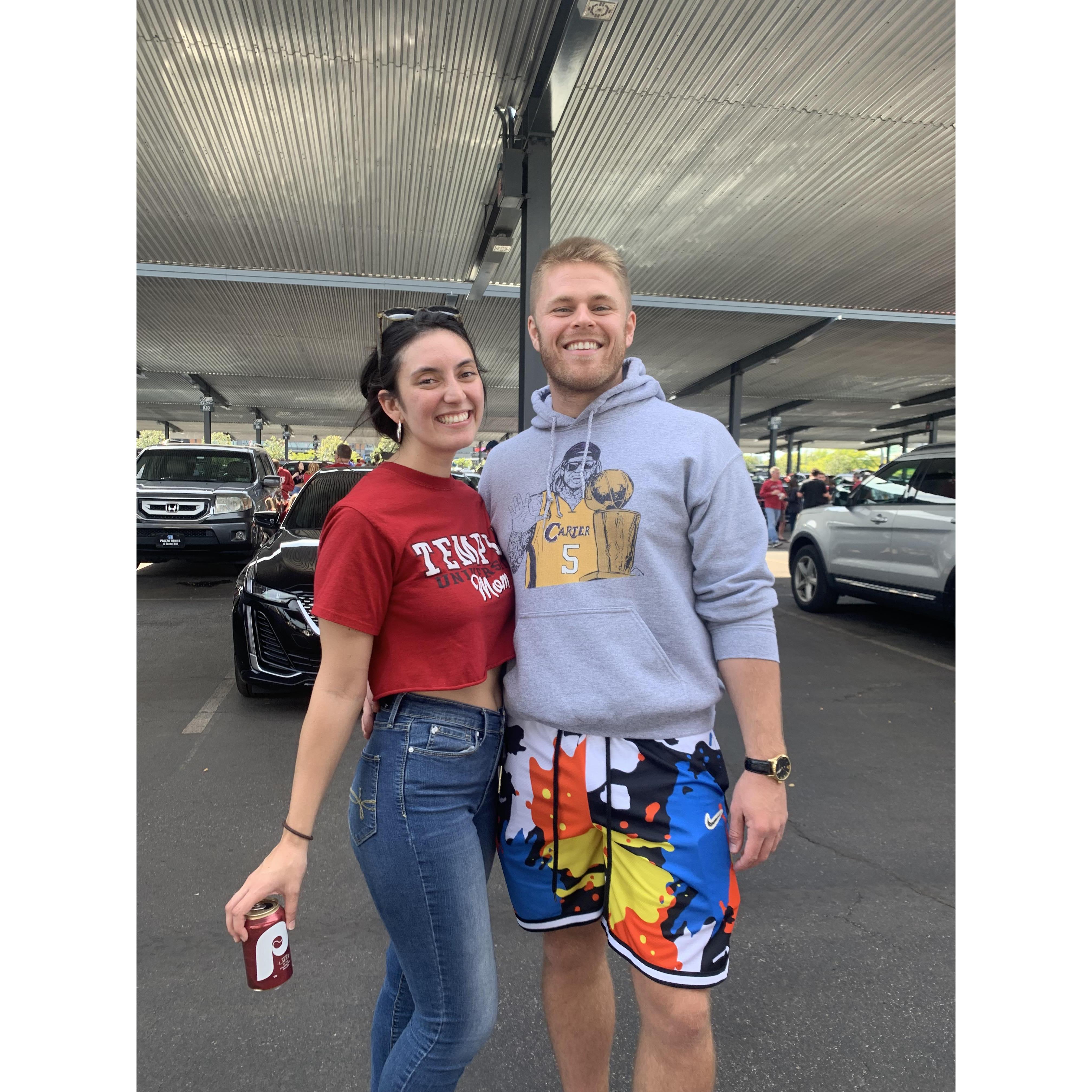 Travis's first Temple Homecoming Tailgate!