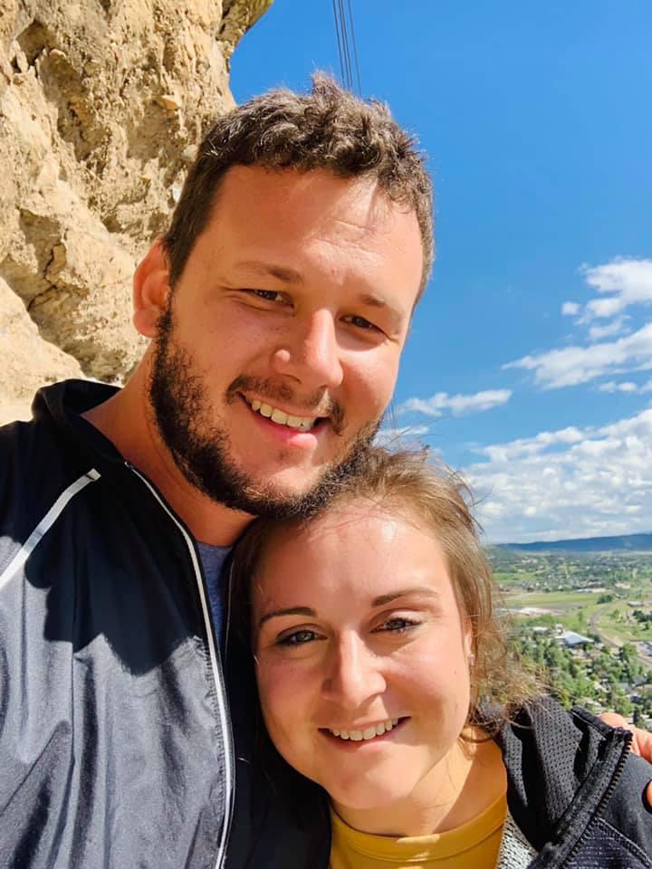 This is our first photo together. We went on a hike up to Castle Rock.