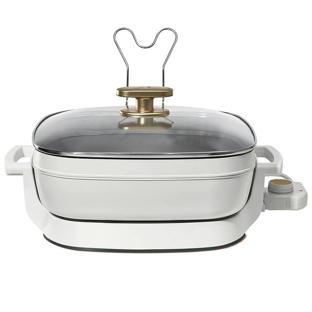 5 in 1 Electric Skillet - Expandable up to 7 Qt with Glass Lid, White Icing by Drew Barrymore