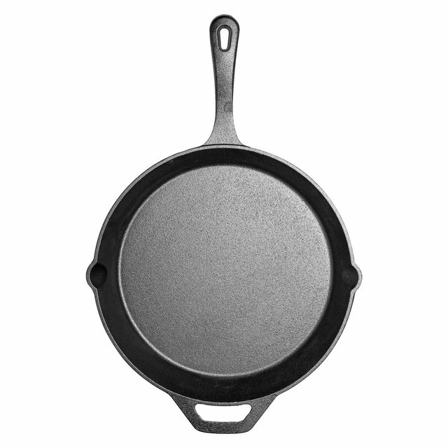 Lexi Home 12" Pre Seasoned Cast Iron Frying Pan - Black