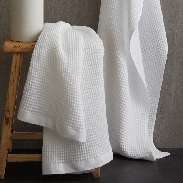 Organic Waffle Bath Towels (Set of 2) - White