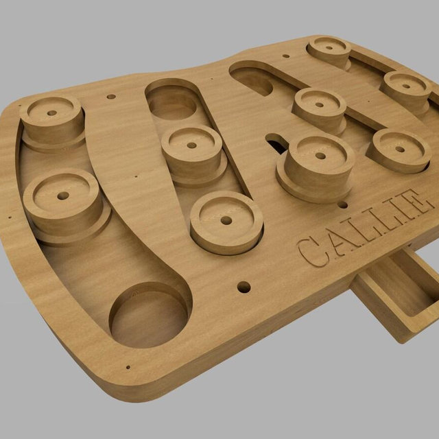 Interactive Wooden Dog Puzzle - Personalized Engraved Pet Enrichment Toy
