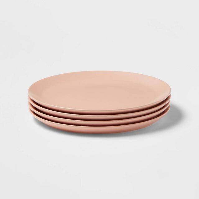 10" 4pk Stoneware Acton Dinner Plates Pink - Threshold™