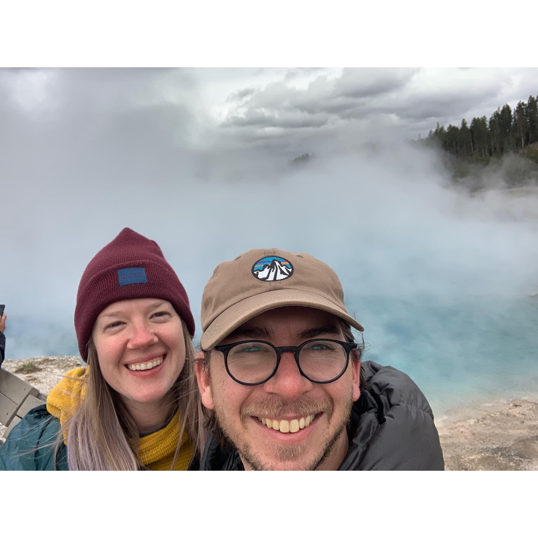 Enjoying the geysers in Yellowstone (2020)