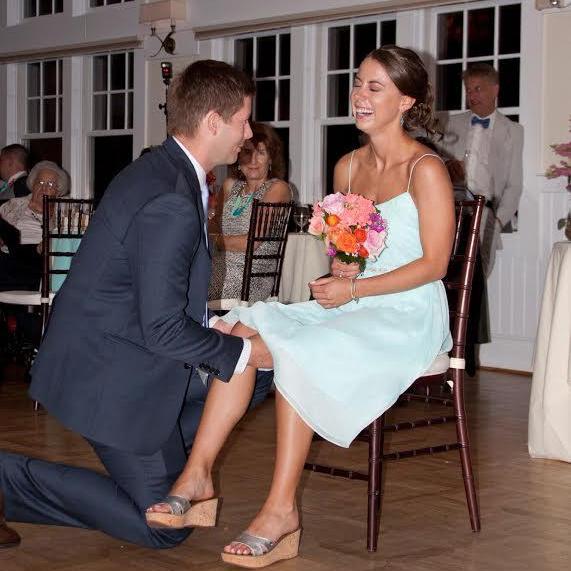 We caught the bouquet and garter at Tom and Allison's wedding- guess it worked!