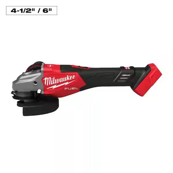 Milwaukee M18 FUEL 18V Lithium-Ion Brushless Cordless 4-1/2 in./6 in. Braking Grinder with Slide Switch (Tool-Only) 3671-20
