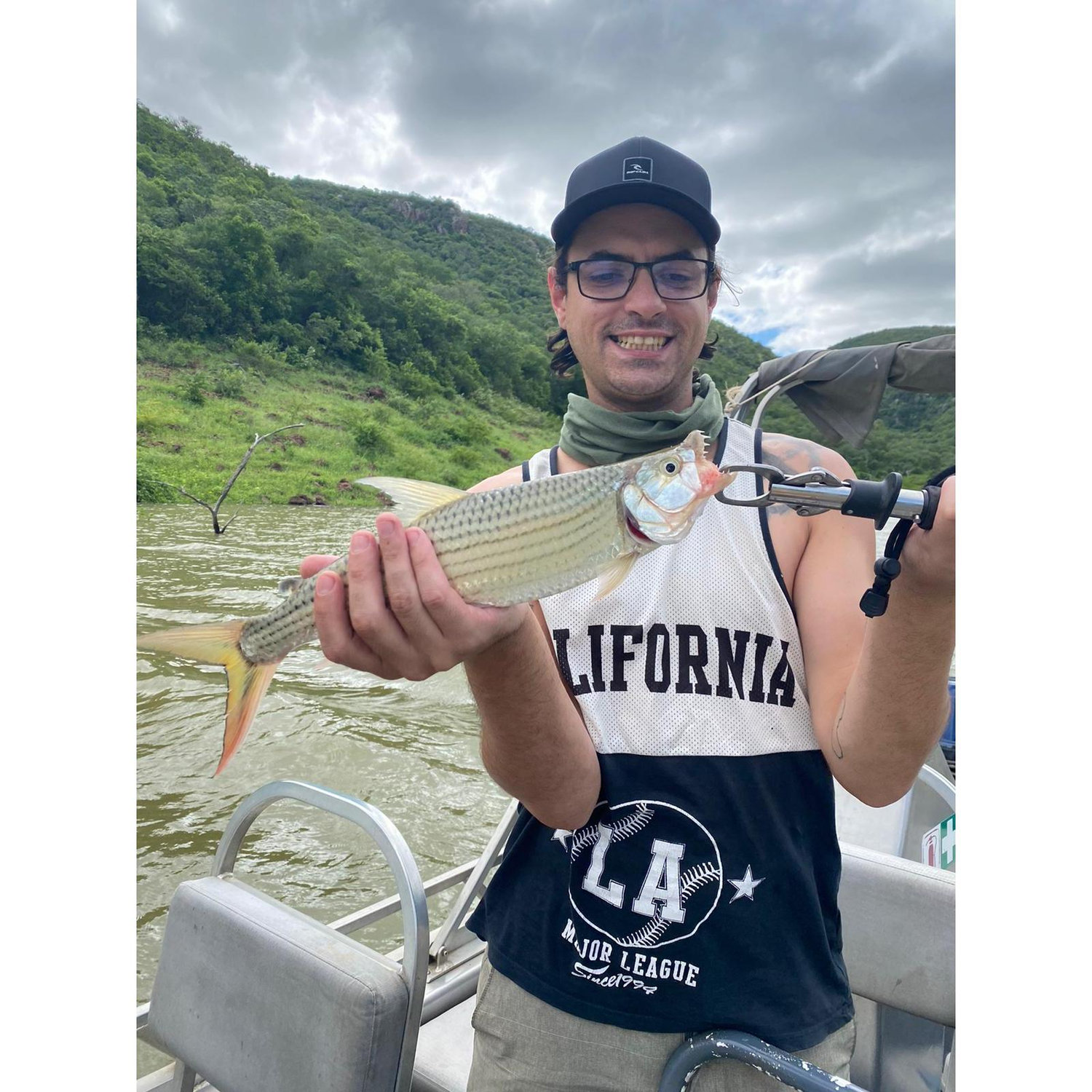 On our Durban Road trip, we detoured to Jozini Dam, famous for Tiger fish. We were lucky enough to catch one each. My first ever tiger fish, too. Those teeth though!