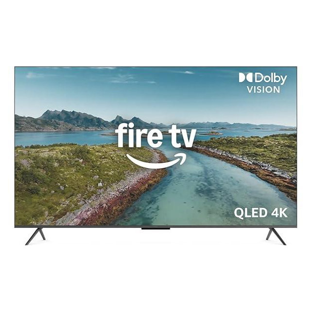 Amazon Fire TV 55" Omni QLED Series (newest model), 4K Ultra HD smart TV, HDR10+, Dolby Vision, Dolby Audio, quad-core processor, find shows faster with Alexa+