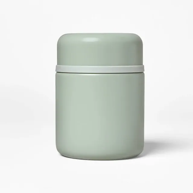 13.5oz Double Walled Stainless Steel Vacuum Food Jar with Spoon Green - Figmint™
