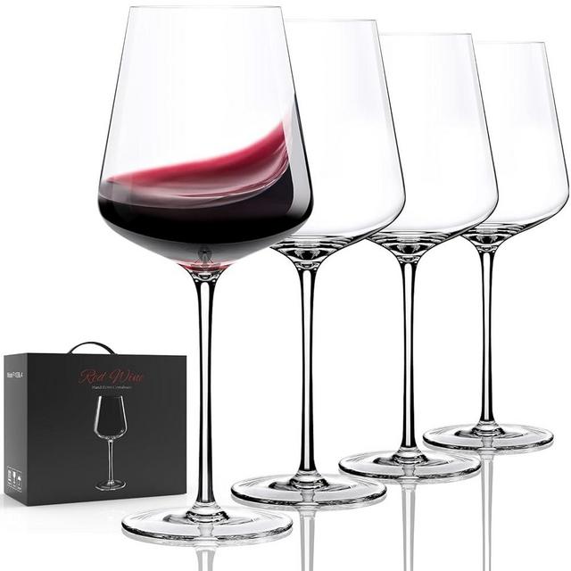 Potdoctor Wine Glasses Set of 4, Crystal White/Red Wine Glass with Stem-17 oz, Dishwasher Safe, Hand Blown, Unique Gift for Weddings, Birthdays, Anniversaries, Ideal for the Wine Lover