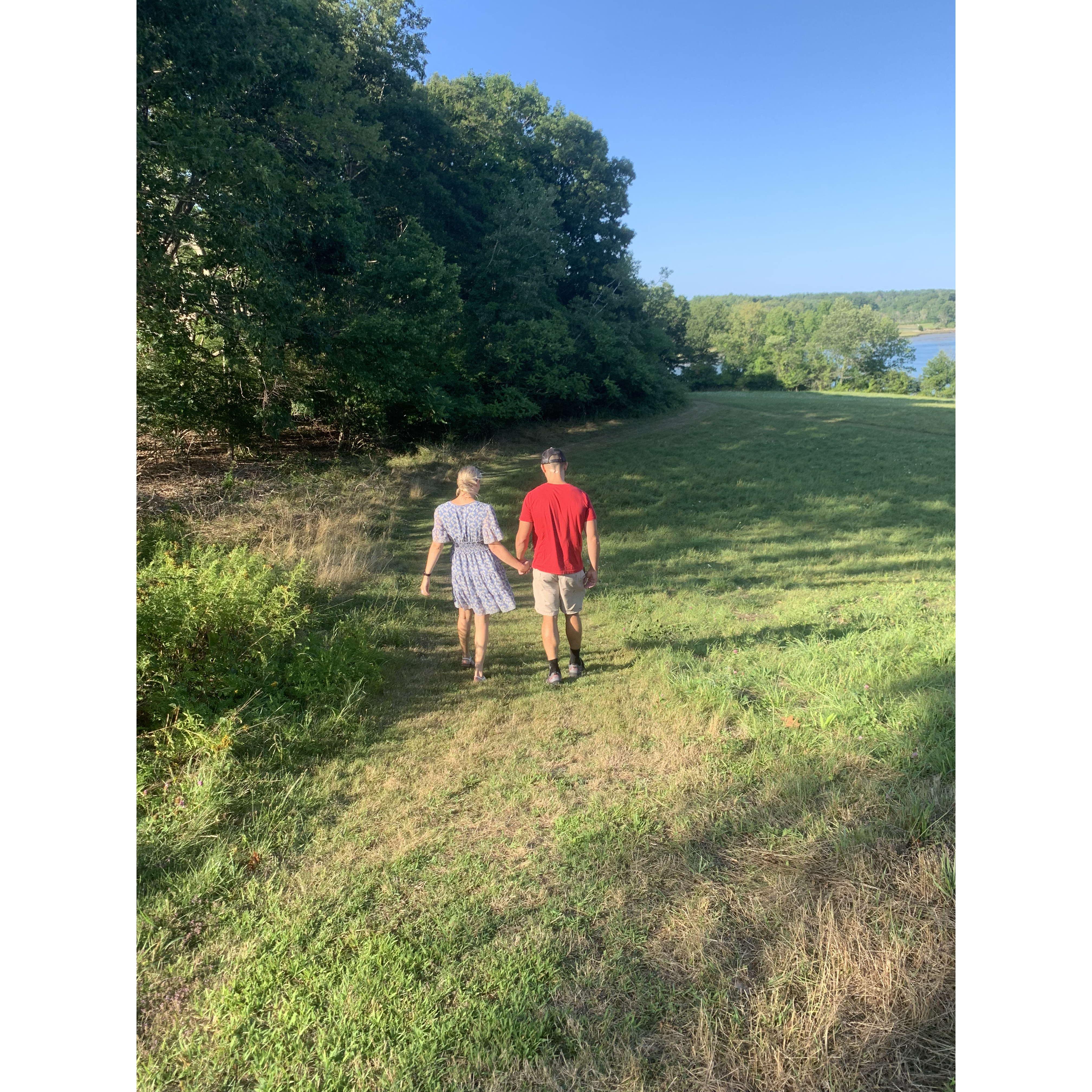 Walking the grounds of the venue.