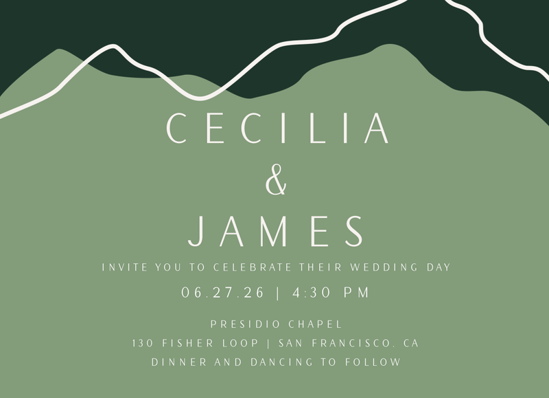 Cedarcrest Landscape | Bright Sage | Zola Wedding Invitations