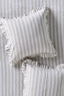 Maeve Cotton Striped Ruffle Printed Euro Sham