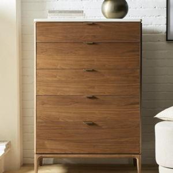 Parker Marble 5-Drawer Dresser (36") x2