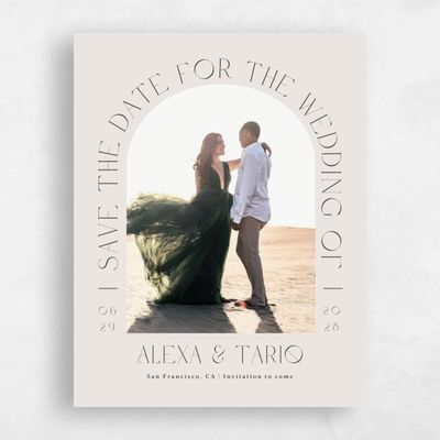 Beige Standard Wedding Save the Date - Gothenburg Arch