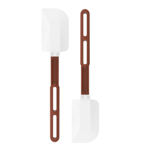 High Heat Resistant Silicone Spatulas, 13-1/2" Commercial Spatula 500°F Heat-Resistant Heavy Duty Spatula Non-Stick Scraper, Ideal for Baking/Cooking/Mixing, Commercial Dishwasher Safe, Set of 2