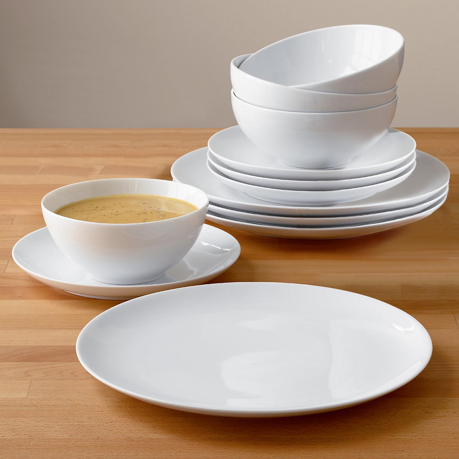 Crate and Barrel Aspen 12 Piece Dinnerware Set Service for 4 Zola