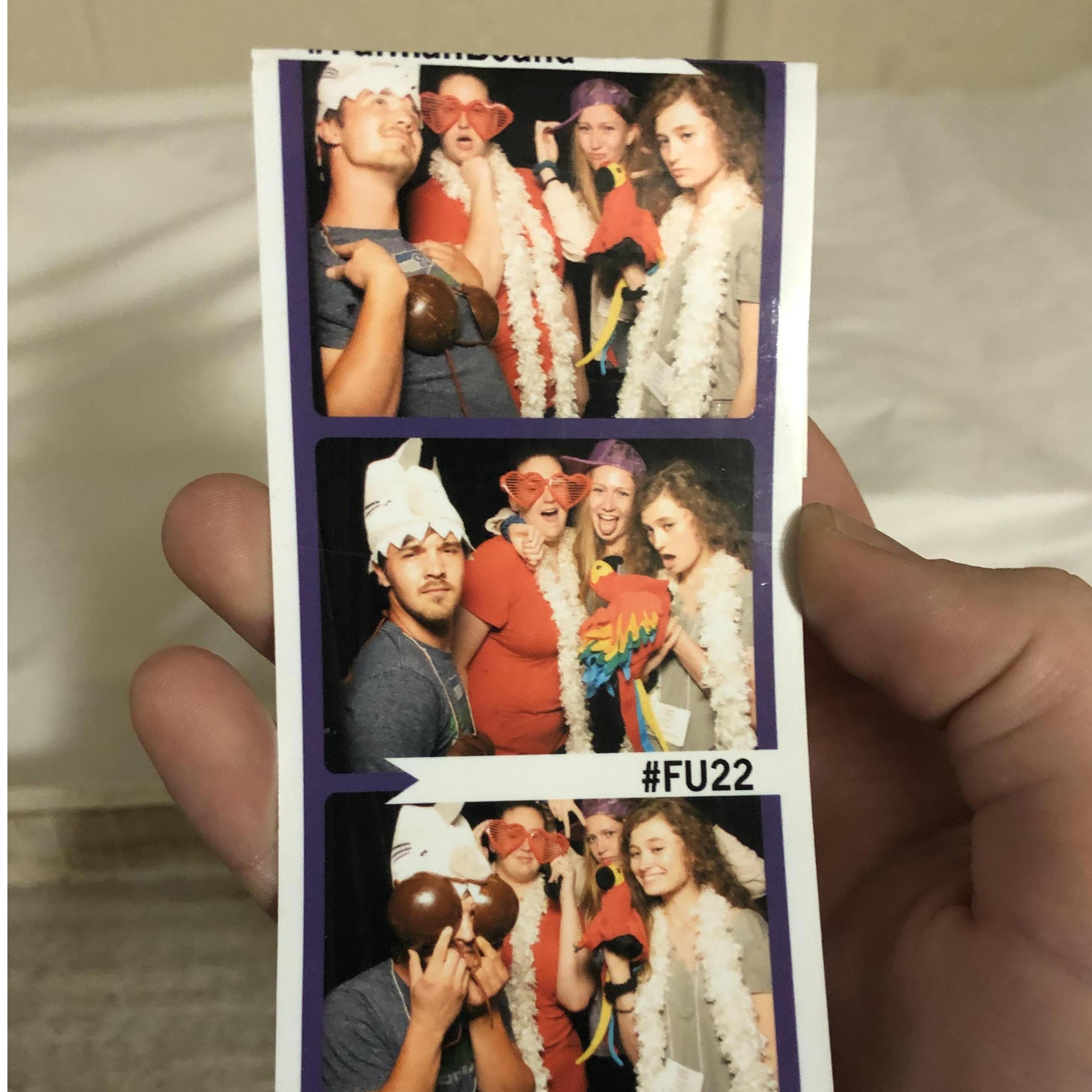 These were taken the night we met in a photo booth at Furman's freshmen orientation!