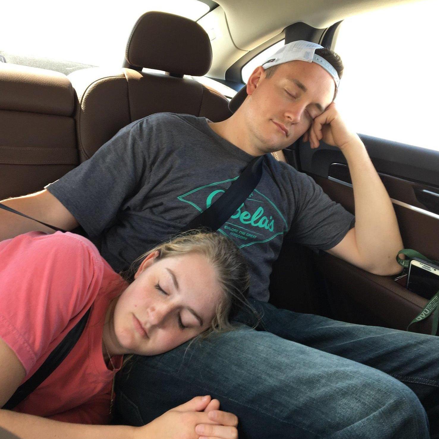 Napping on the way home from painting!