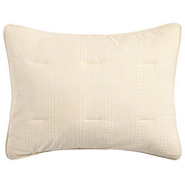 Honeycomb Cotton Comforter Sham, Oatmeal, Standard