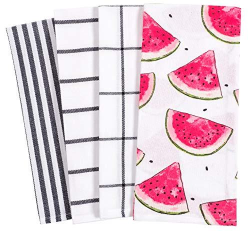 KAF Home Pantry Watermelon Slices All Over Kitchen Dish Towel Set of 4, 100-Percent Cotton, 18 x 28-inch