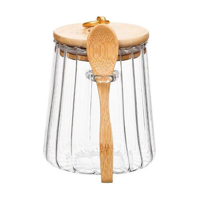CNWSGEM Sugar Container Sugar Bowls 25.36 FL OZ Glass Coffee Canister Airtight Food Storage Jar with Lid and Spoon Candy Jar Coffee Bar Accessories Coffee Jar Storage Coffee Beans Powder