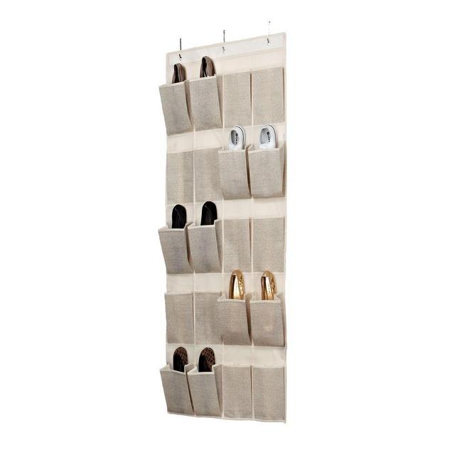 20-Pocket Over-the-Door Shoe Organizer in Faux Jute