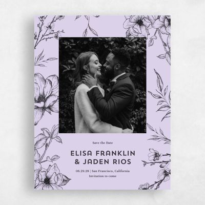 Lavender, Purple Wedding Save the Date - Birkenfeld Photo