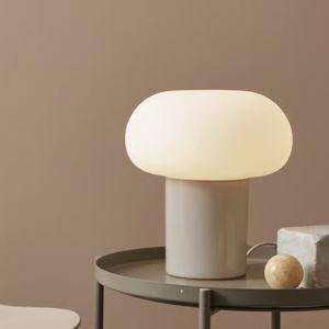 DEJSA table lamp, beige/opal glass, 11" - IKEA