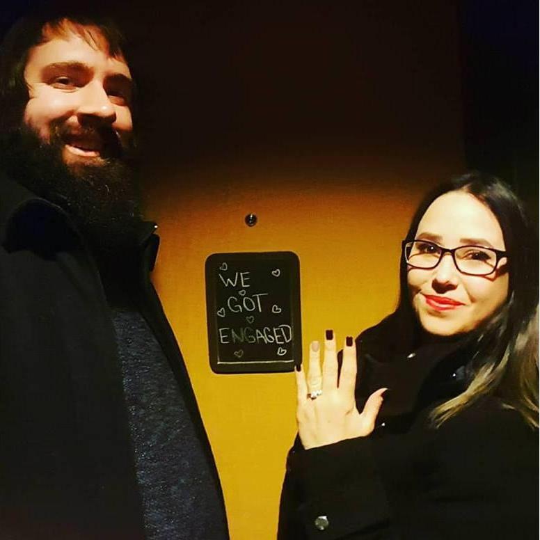 Going out for our engagement dinner in Chicago <3