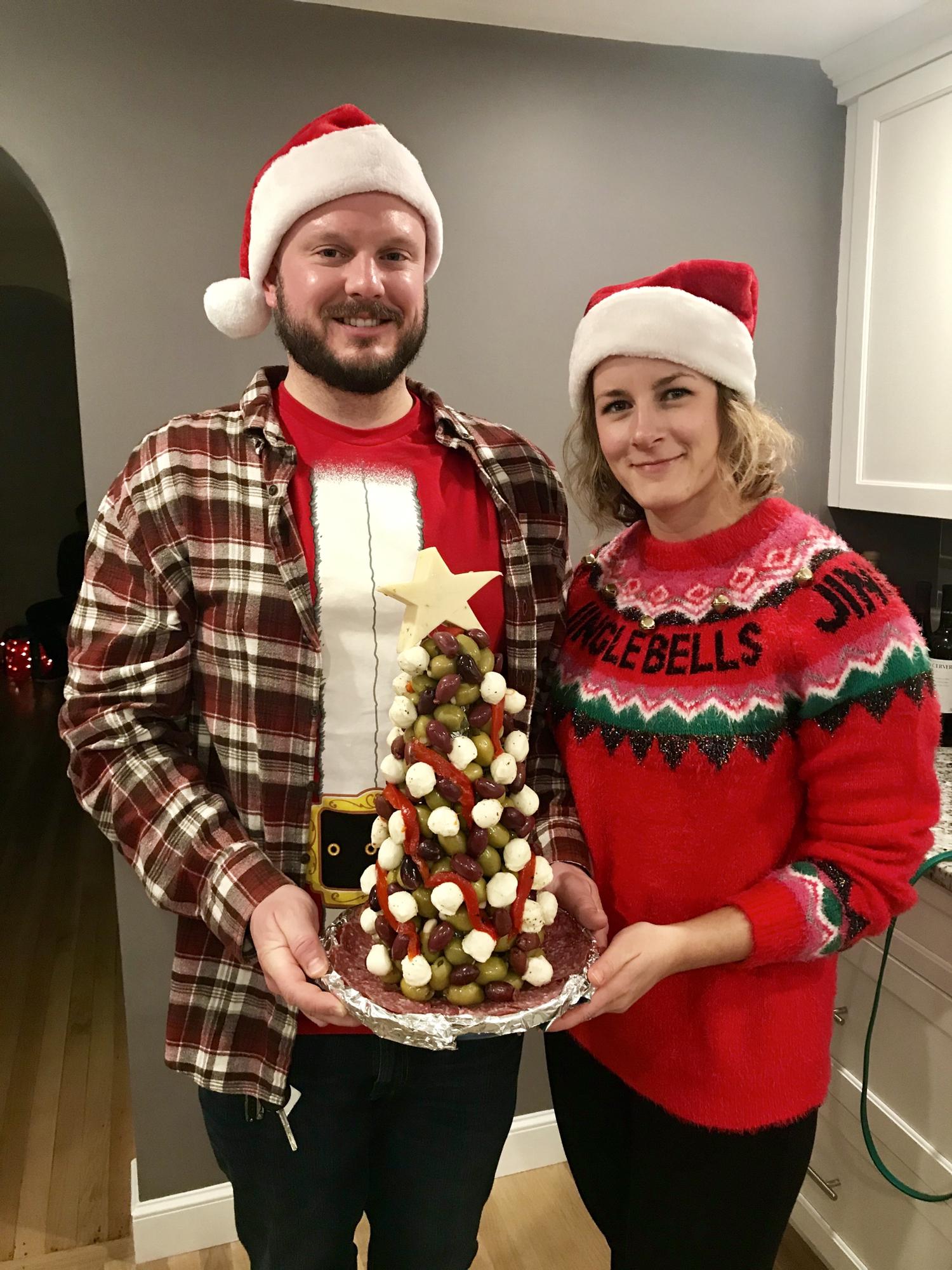 Showing off our crafting skillz. First Christmas together!