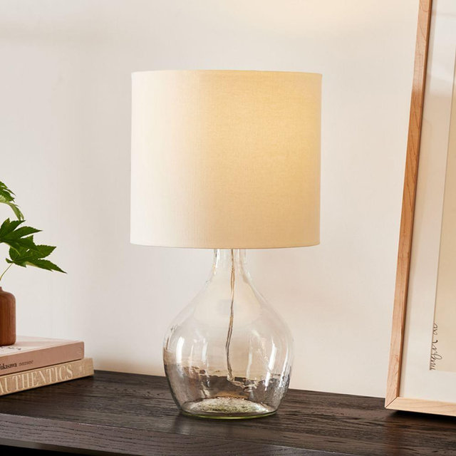 Recycled Glass Table Lamp, 21", Clear