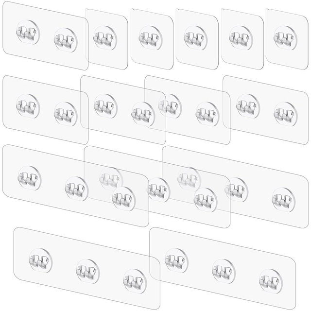 vivinin 15 Pack Shower Caddy Adhesive Replacement, Shower Shelf Adhesive No Drilling, Adhesive Hooks for Showe Caddy, Soap Holder, and Kitchen Racks
