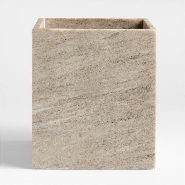 Tuscan Beige Marble Trash Can